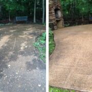 Driveway before and after powerwashing Powerwashed Driveway