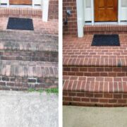 Brick Landing Pressure washed brick