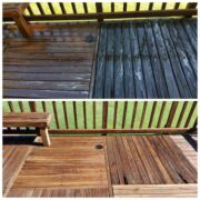 Sun Deck Cleaning Sun Deck Cleaning Before and After PowerWashing