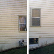 Before and After Vinyl Siding Powerwashing