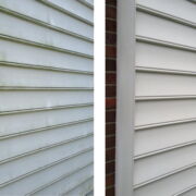 Vinyl Siding Close-Up Vinyl siding pressure washed
