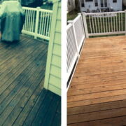 Deck before and after Sun deck cleaned and sealed